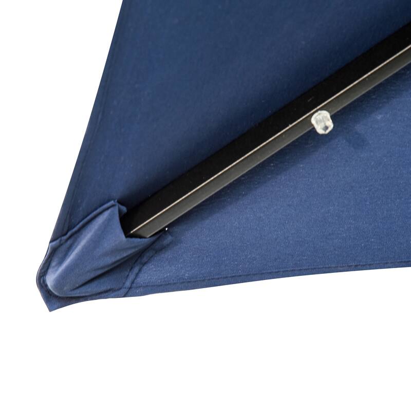 Outsunny 9-ft x 7-ft Square LED Patio Umbrella with Lights for Outdoors, Solar Umbrella
