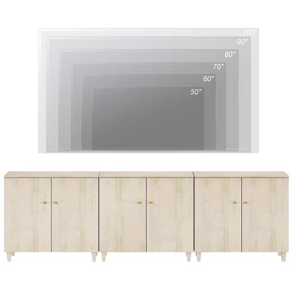 WAMPAT Modern TV Stand, Tall Entertainment Center with Doors