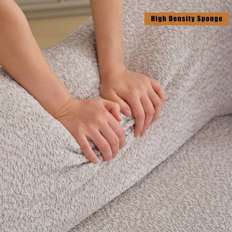 Modern Minimalist 140" L-Shape Couch ,No Assembly Required,Boucle,Modular Sofa ,Couch with Chaise