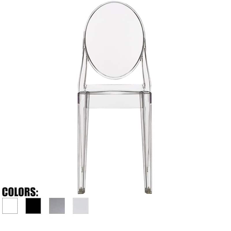 Clear Modern Dining Molded Armless No Arm Side Chairs Stacking Plastic Home Office Kitchen Work Bedroom Designer