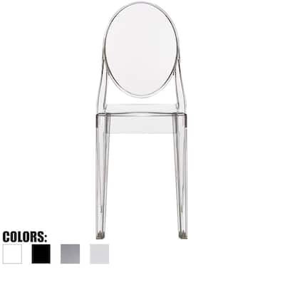 Clear Modern Dining Molded Armless No Arm Side Chairs Stacking Plastic Home Office Kitchen Work Bedroom Designer