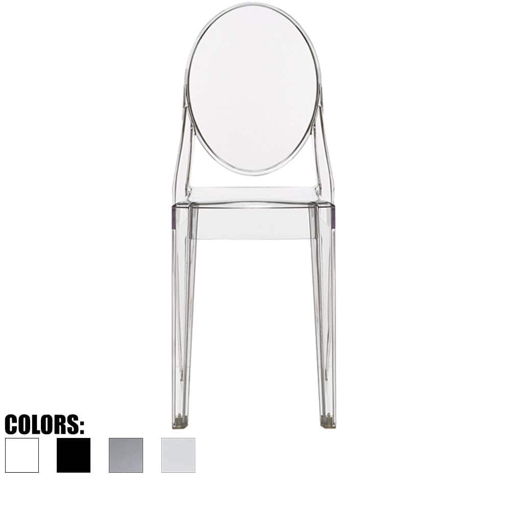 Clear Modern Dining Molded Armless No Arm Side Chairs Stacking Plastic Home Office Kitchen Work Bedroom Designer