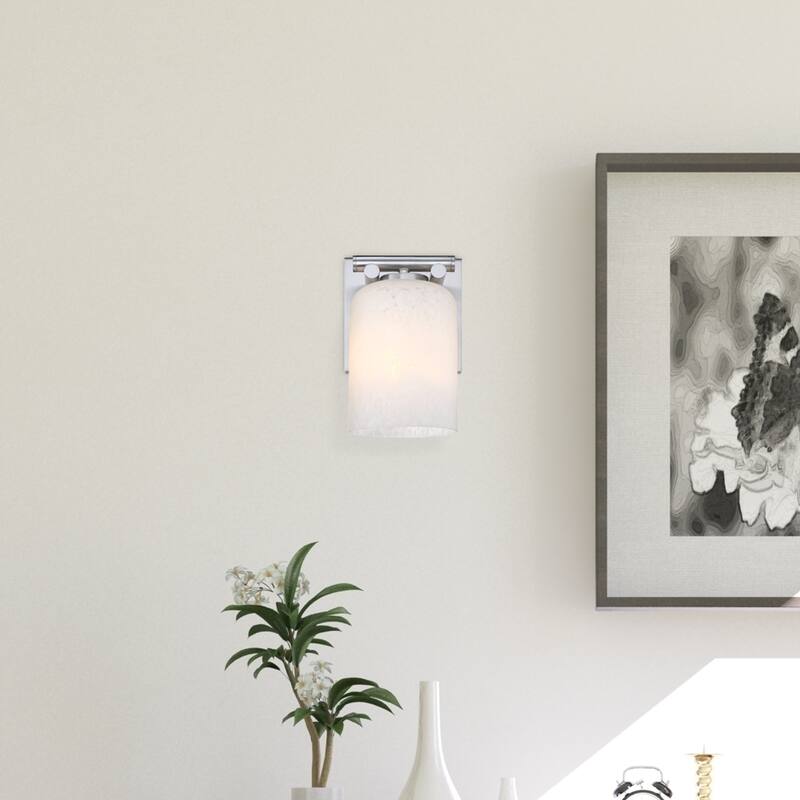 Bluestone Ridge 6 in. 1-Light Brushed Nickel Indoor Wall Sconce Light for Bathrooms - 9.25