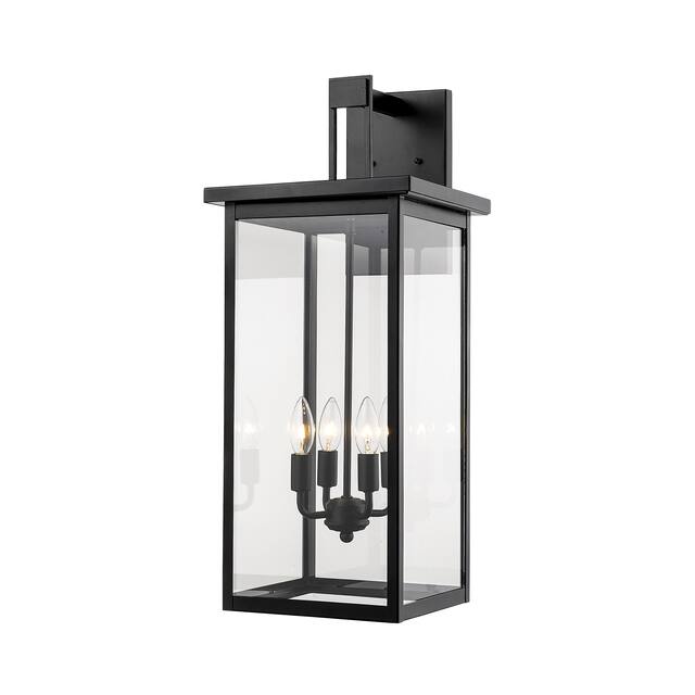 Millennium Lighting Barkeley 27" - 4 Light Outdoor Wall Sconce with Clear Glass Shades - Powder Coat Black
