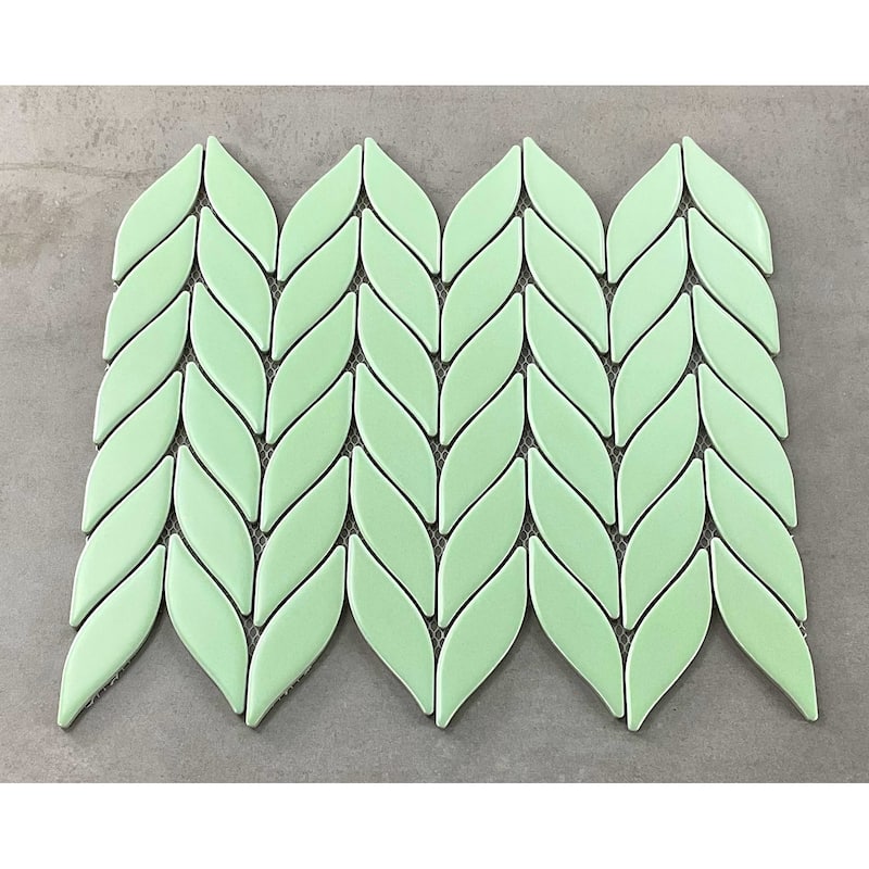 Petal/Leaf Matte Porcelain Mosaic Tile - Wall & Floor Use - 1 Case (15 Sheets)