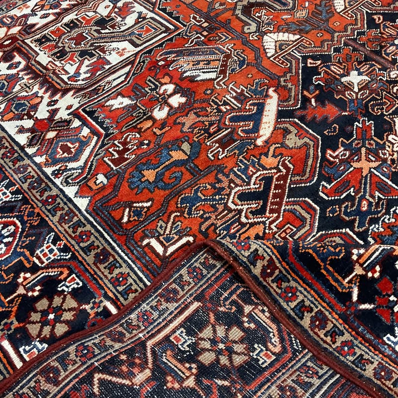 HERAT ORIENTAL Handmade Fine Persian Heriz Wool Rug - 8'2" x 10'5"