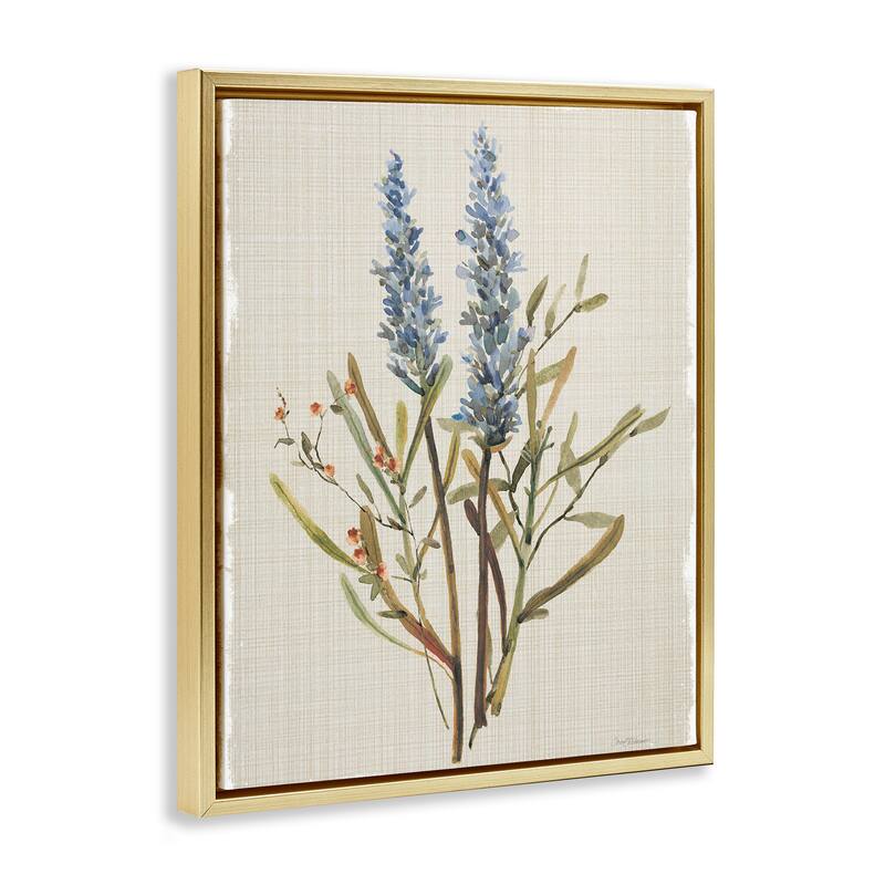 Stupell Natural Lavender Sprigs Framed Floater Canvas Wall Art Design By Carol Robinson