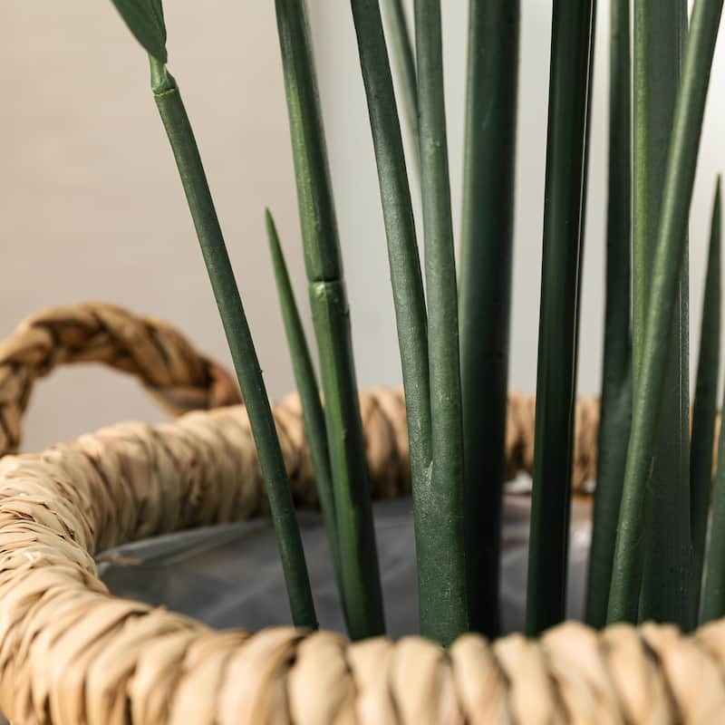 Glitzhome 5.25ft. Faux Bird of Paradise Simulates Plants in Pot - 20.00"D X 64.00"H