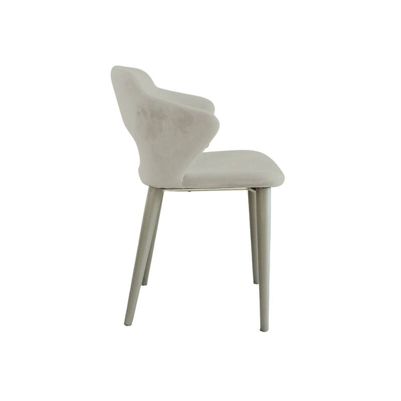 Casabianca Home Marilyn Set of 2 Dining Chair in Gray Velvet Fabric