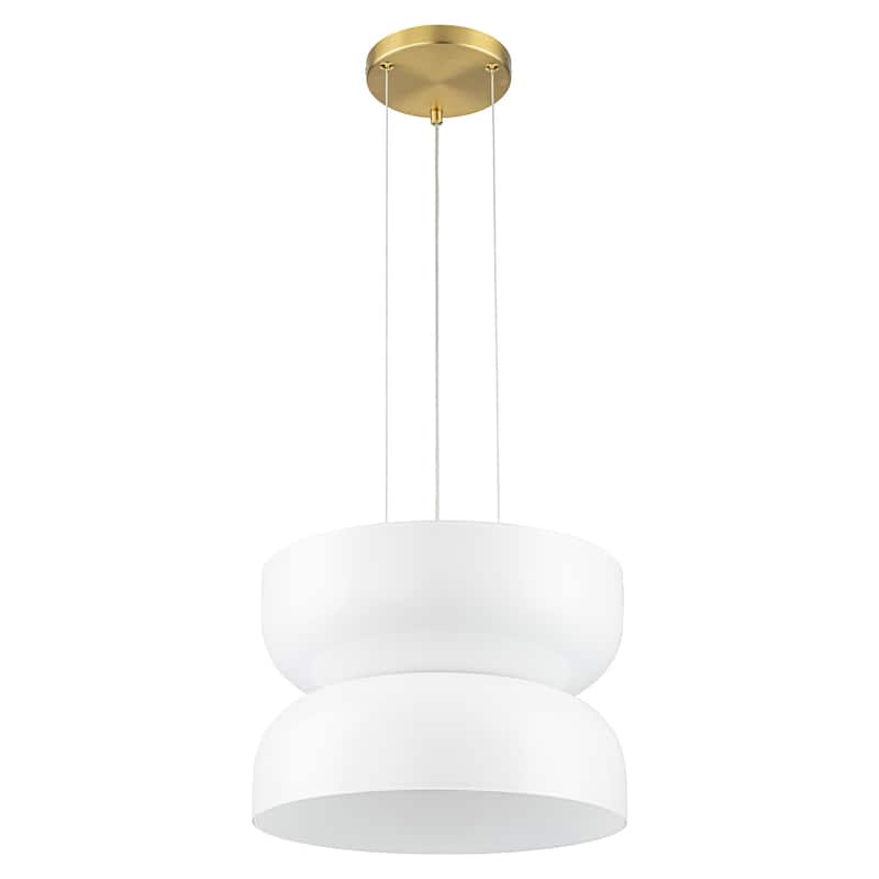 Milky Glass LED Pendant Light with Up & Down Lighting, Dimmable - Dia.12.8-in