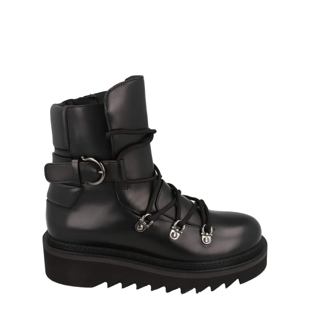 Ferragamo Elimo Lace-Up Leather Boots