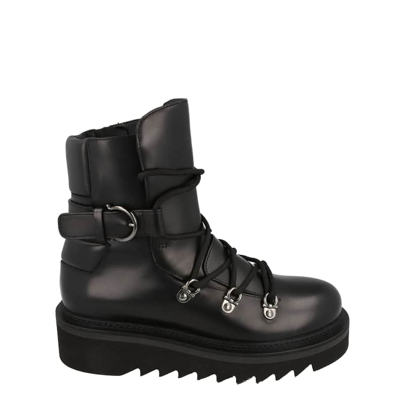 Ferragamo Elimo Lace-Up Leather Boots - 9.5