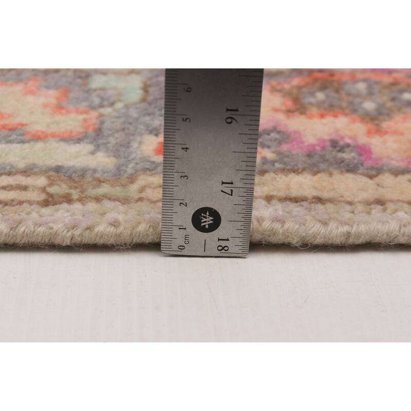 ECARPETGALLERY Hand-knotted Modern Oushak Light Grey Wool Rug - 2'6 x 11'11