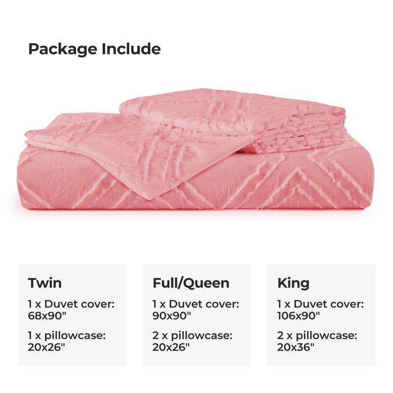 Soft Microfiber Clipped Duvet Cover & Pillowcase Set