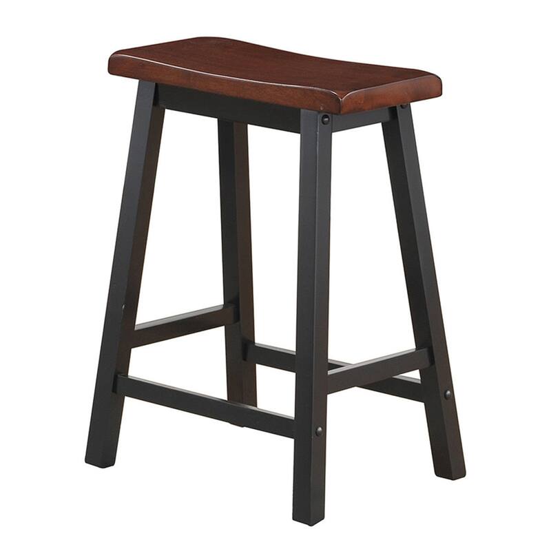 Gymax Set of 2 Bar Stools 24''H Saddle Seat Pub Chair Home Kitchen - See Details