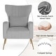 preview thumbnail 23 of 30, Costway Velvet Upholstered Wingback Chair with Lumbar Pillow & Golden - See Details