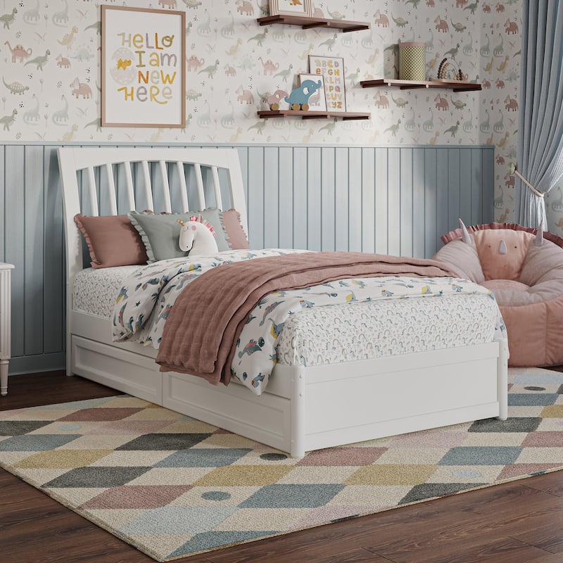 Roslyn Platform Bed with Panel Footboard and Storage Drawers