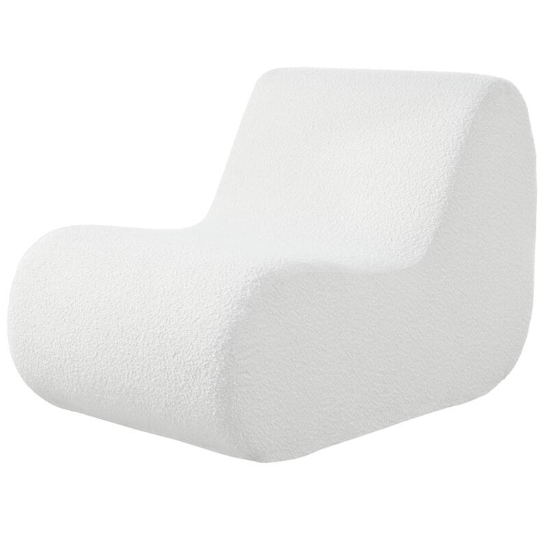 Polyester Accent Chair with Ottoman, Ergonomic Curved Design, High-Resilience Foam, and Minimalist Style