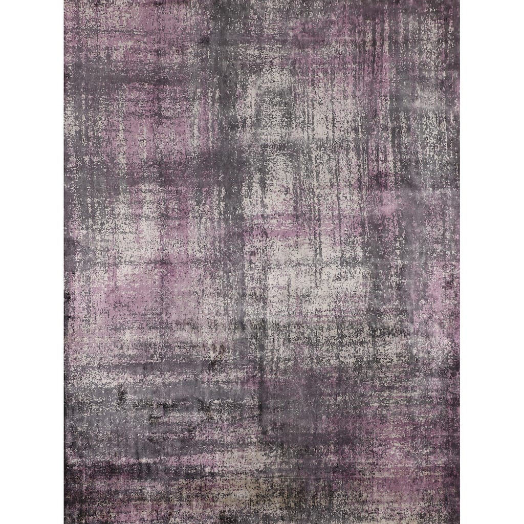 Colorful Abstract Area Rug Hand-Knotted Wool Carpet - 6'1" X 8'1"