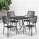 preview thumbnail 4 of 23, 28-inch Square 5-piece Indoor/ Outdoor Folding Table and Chairs Set Black