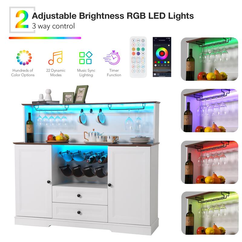 Farmhouse Wine Cabinet with Storage Cabinets