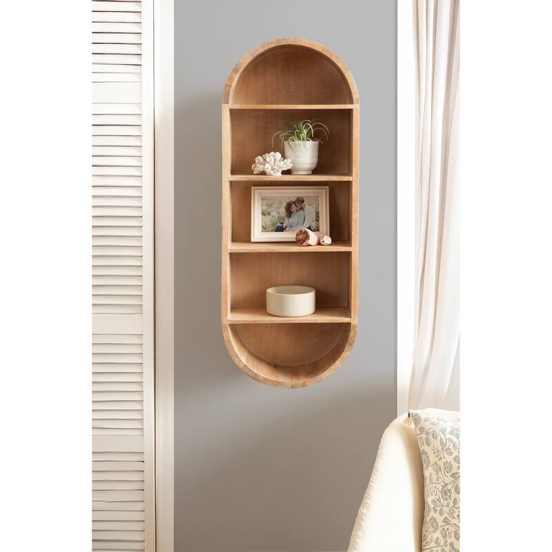 Kate and Laurel Hutton Wood Capsule Wall Shelf