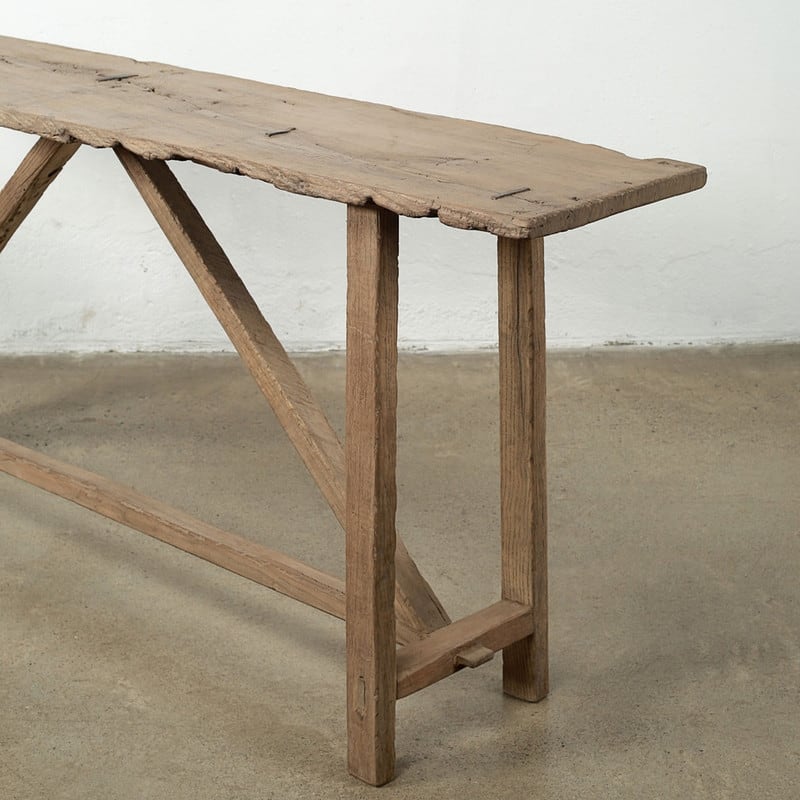 Elmwood Vintage Console Table Weathered Natural