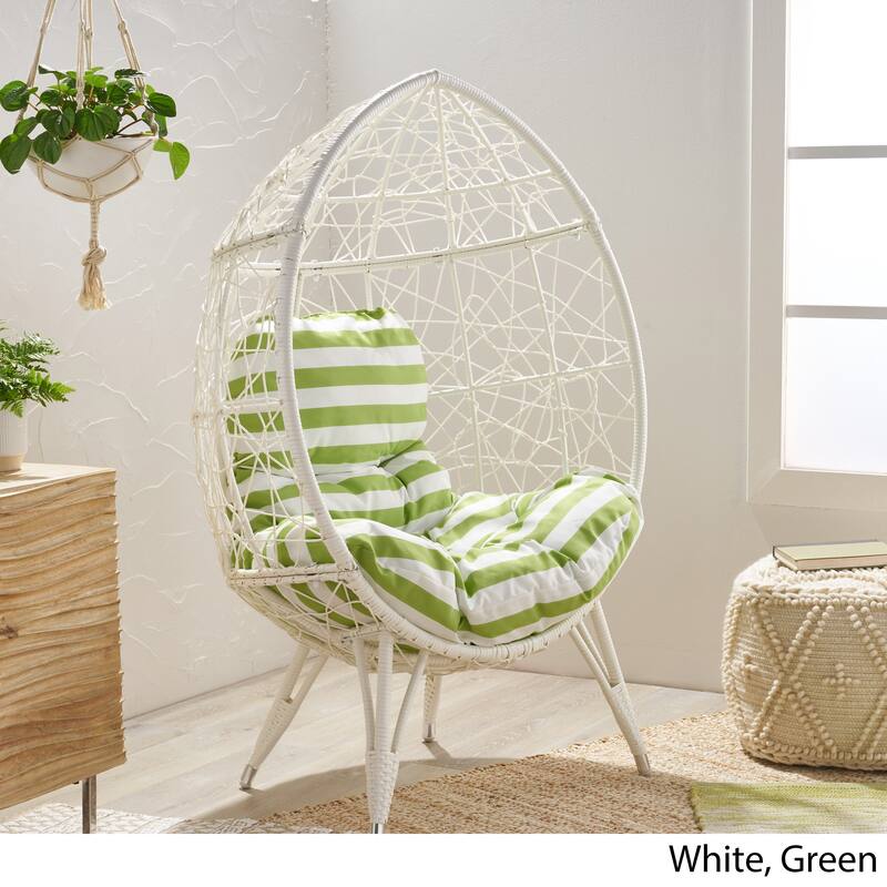 Christopher Knight Home Gavilan Indoor Wicker Teardrop Chair with Cushion