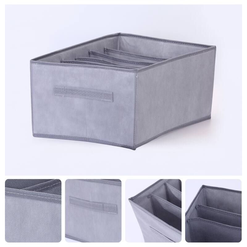 Storage Cube, Fabric Storage Bin with Handles for Shelves Closet, 1 Pcs Collapsible Storage Basket for Organizing Clothes Books - 6 Grid
