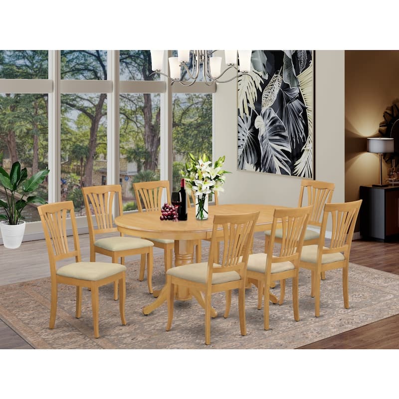 Mid-Century Dining Set - Oval Table with Leaf & Chairs - Modern Room Set