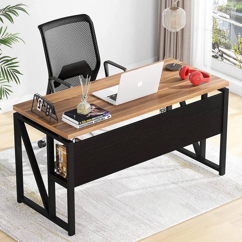 L Shaped Desk with Drawer, Executive Desk and lateral File Cabinet, 2 Piece Home Office Furniture