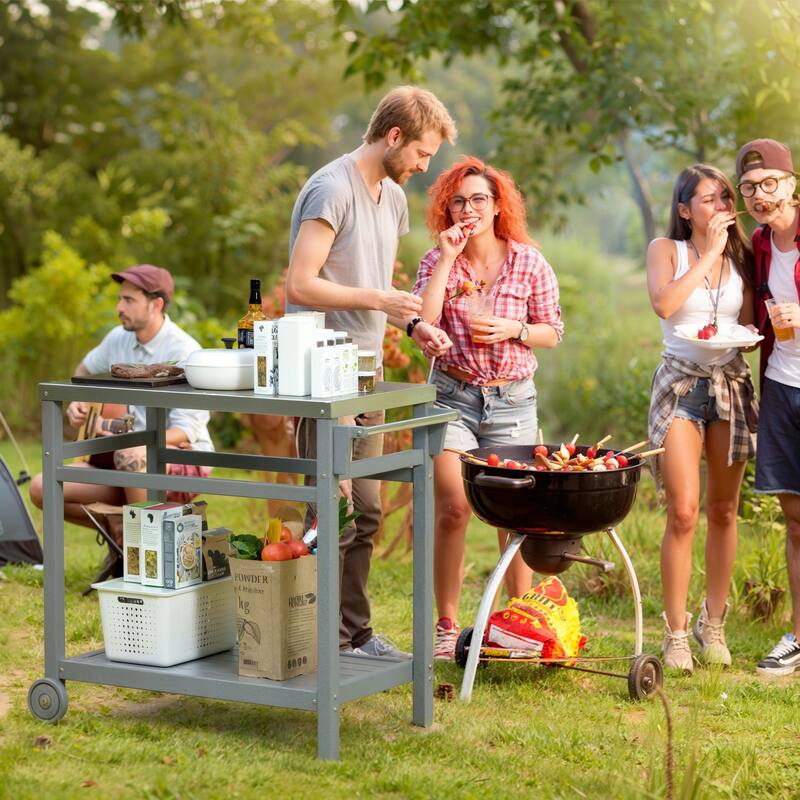 Multi-functional Outdoor Cart: Ideal for Pizza Ovens, Grilling, and Dining -RV carts