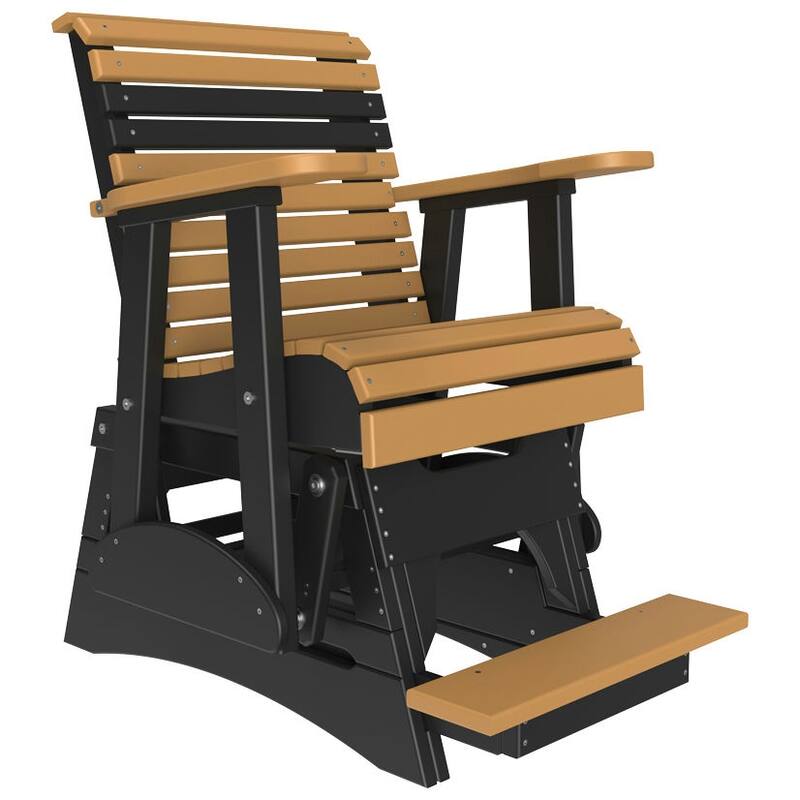 Poly Lumber Plain Rollback Balcony Glider - 2' - Cedar & Black