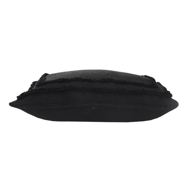 Sevita Modern Tufted Solid Black Throw Pillow