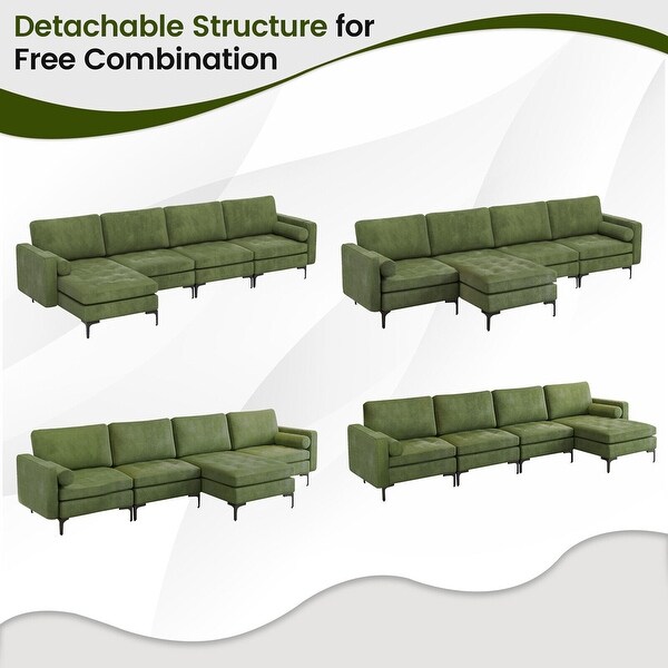Gymax Oversized Modular Sectional Sofa L shaped Sofa Couch w 2 On Sale Bed Bath Beyond 36834575