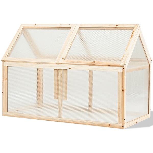 Outdoor Indoor Garden Wooden Cold Frame Greenhouse - Natural. Opens flyout.
