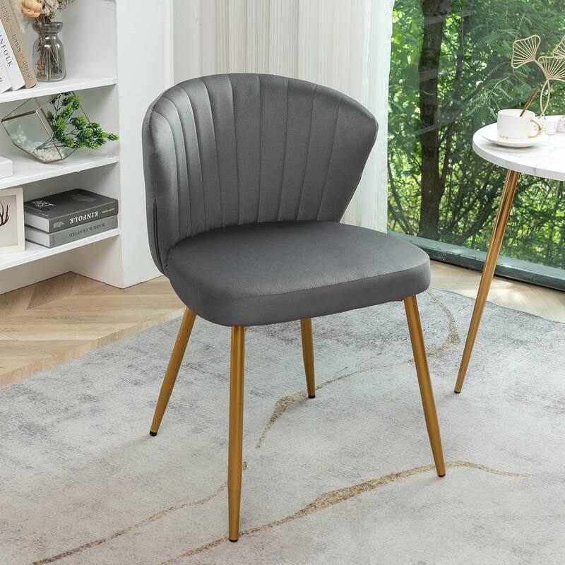 Modern Velvet Accent Chair with Channel-Tufted Design Comfortable and Trendy Armless Seat