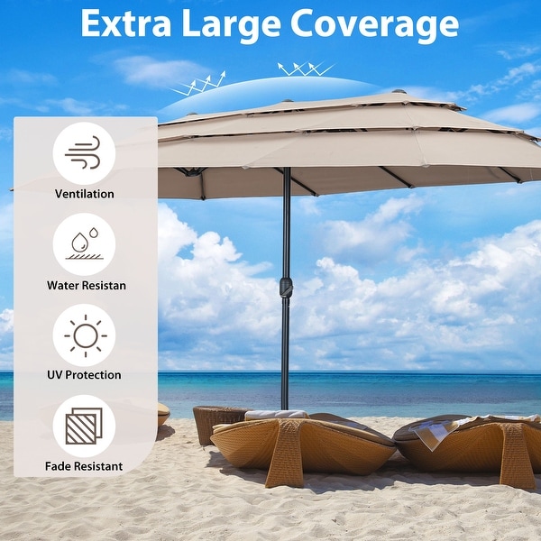 Ainfox 13ft/15ft Double-sided Patio Umbrella - On Sale - Bed