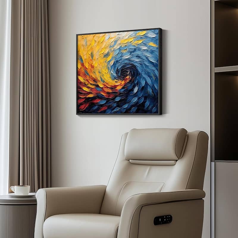 Framed Blue Modern Abstract Wall Art