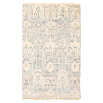 ECARPETGALLERY Hand-knotted Mystique Grey Wool Rug - 3'0 x 5'0