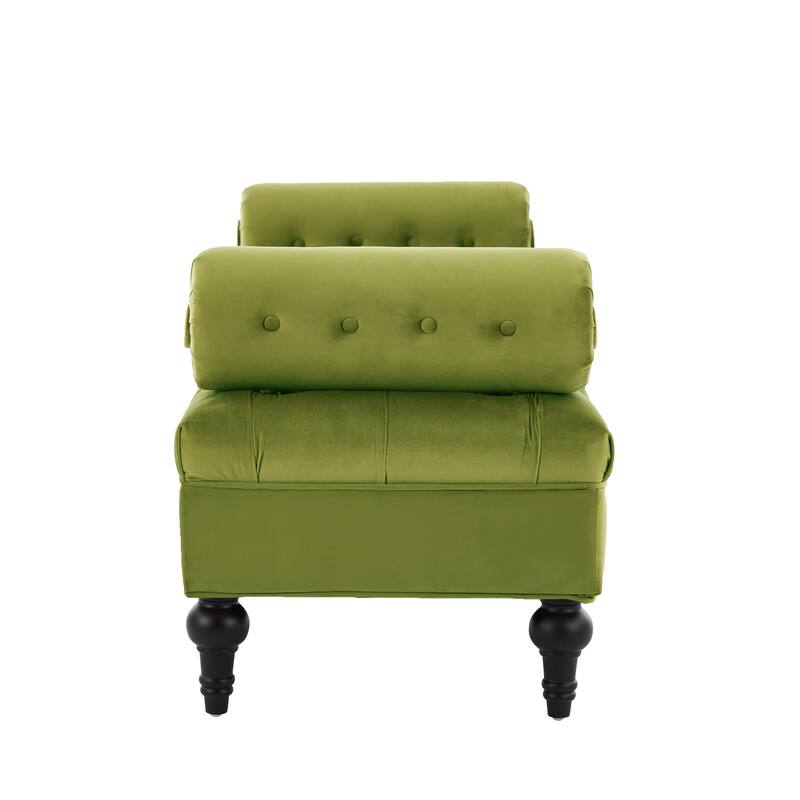 Green Velvet Modern Bedroom Ottoman Bench