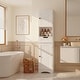 preview thumbnail 2 of 13, 67" H Tall Bathroom Cabinet Narrow Linen Tower, Storage Cabinet with 2 Doors & Drawer