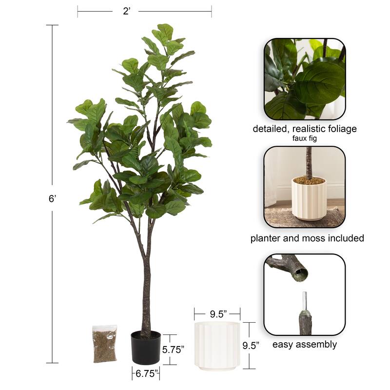 Kate and Laurel Fidmont Faux Fiddle Fig Tree