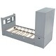 preview thumbnail 25 of 32, Twin Size Platform Bed with Storage Headboard and Footboard, Pull Out Shelves and Twin Size Trundle, Gray