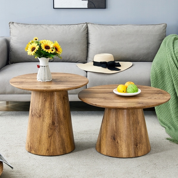 Nested Coffee Table in Medieval-Modern Style: Wood Grain Veneer
