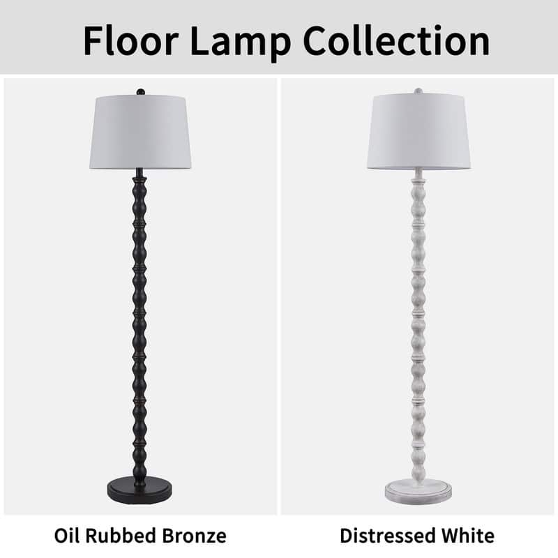 KAWOTI 60.25'' Black Standard Floor Lamp with Drum Shade