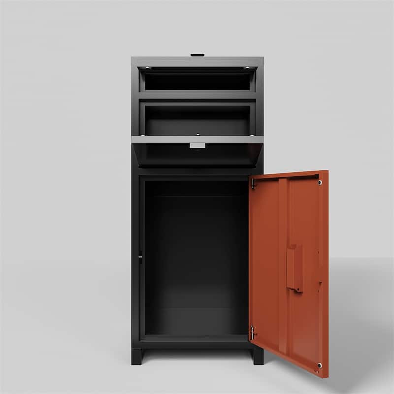Floor Standing Parcel Drop Box,Courier Locker with Mechanical Lock