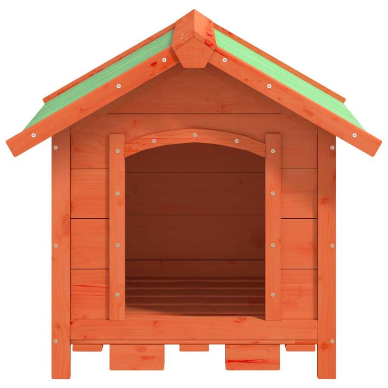 vidaXL Dog Kennel Brown 25.6"x25.6"x24.2" Solid Wood Pine - 25.6" x 25.6" x 24.2"