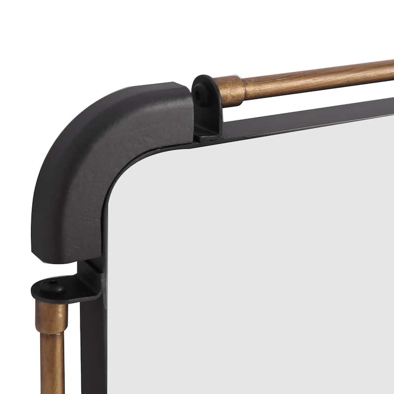 Rustic Wall Art Mounted Mirror with Iron Pipe Accent Mirror