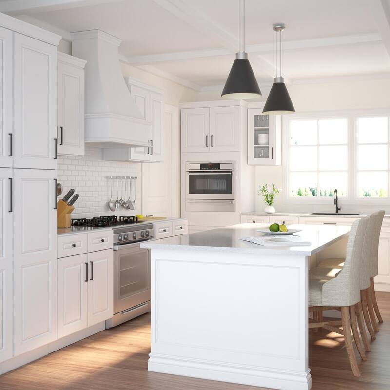 HOMLUX 2Drawers 24in D X 34.5in H in Raised Panel White Plywood Base